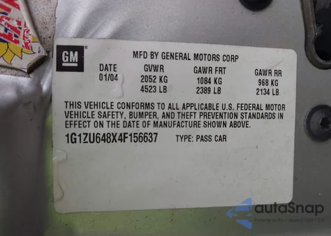 2004 Chevrolet Malibu Maxx Lt from USA, damaged, VIN 1G1ZU648X4F156637